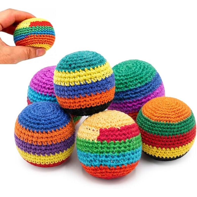 2026 New Hand-Made Knitted Footbag, Assorted Foot Bag Crochet Foot Bags for Adults, Colorful Juggling Balls for Beginners - Image 1