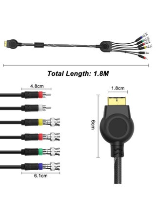كابل PS2 PS2 PS3 مكون AV كابل الصوت والصورة والصوت والفيديو HDTV مع 4 موصلات BNC RGB RGBS لوحدة تحكم PS2/PS3، شاشة CRT - view 2