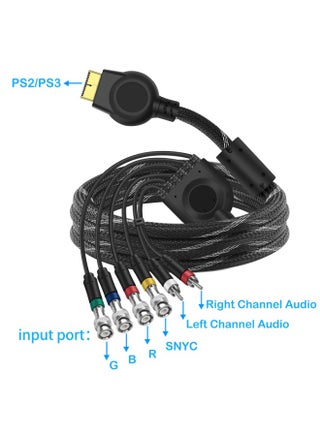 كابل PS2 PS2 PS3 مكون AV كابل الصوت والصورة والصوت والفيديو HDTV مع 4 موصلات BNC RGB RGBS لوحدة تحكم PS2/PS3، شاشة CRT - view 4