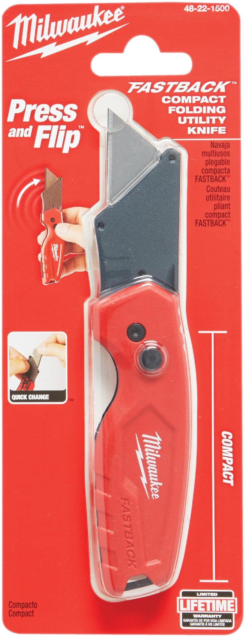 Milwaukee 48-22-1500 Fastback Compact Folding Utility Knife - Image 1
