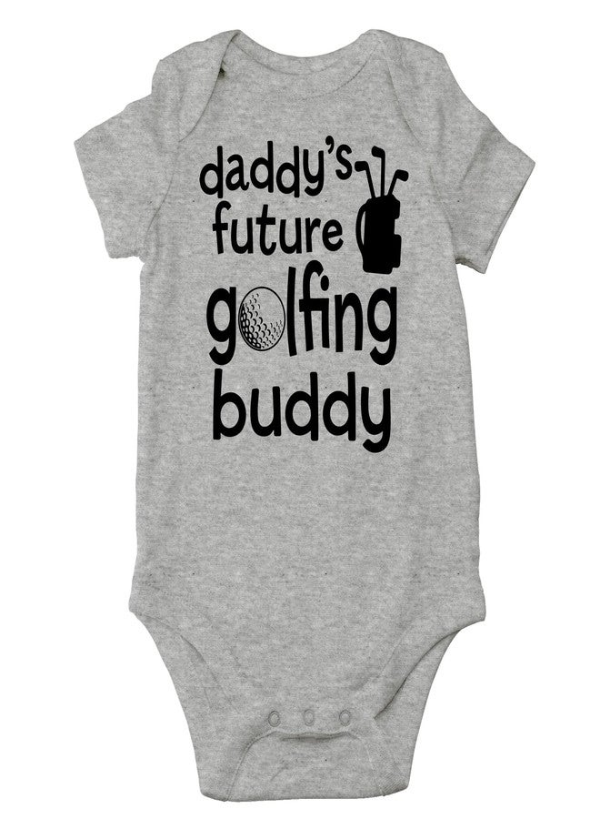 CBTwear Daddy’s Future Golfing Buddy Baby Bodysuit Adorable Boy Romper Clothing Cute Newborn Clothes (6 Months, Heather Grey) - Image 1
