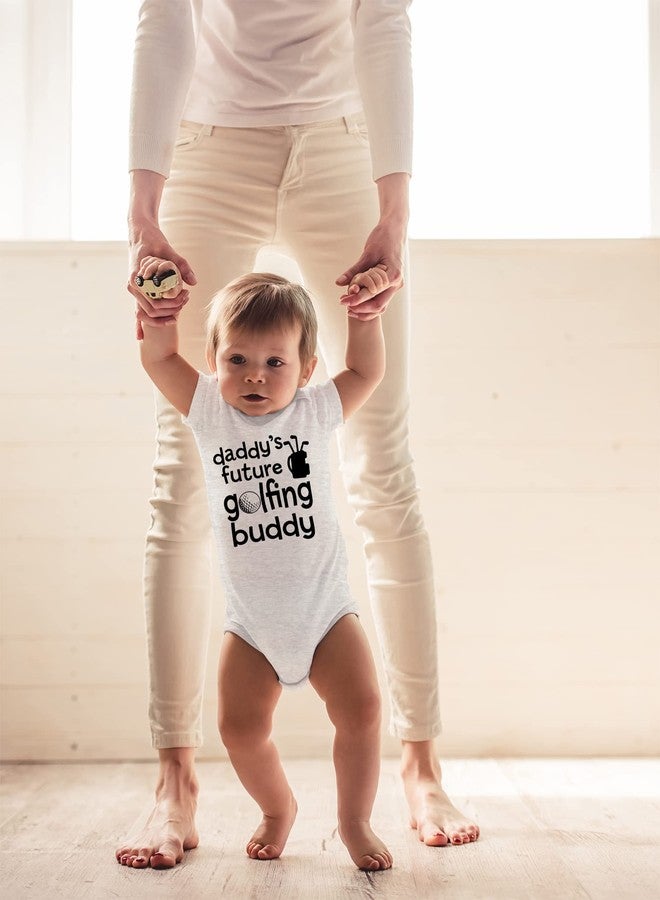 CBTwear Daddy’s Future Golfing Buddy Baby Bodysuit Adorable Boy Romper Clothing Cute Newborn Clothes (6 Months, Heather Grey) - Image 3