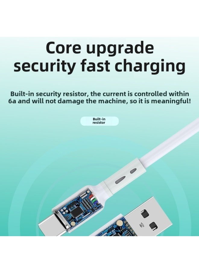Generic Through Train 120w Super Fast Charging Data Line Is Suitable For Apple Android For huawei Mobile Phone Type-c Charging Line Fast Charging-Color:White Gray Box With Plastic Seal-Model:1.3m Suitable For iphone8/x/12/14 Fast Charging Cable J007  - Image 3