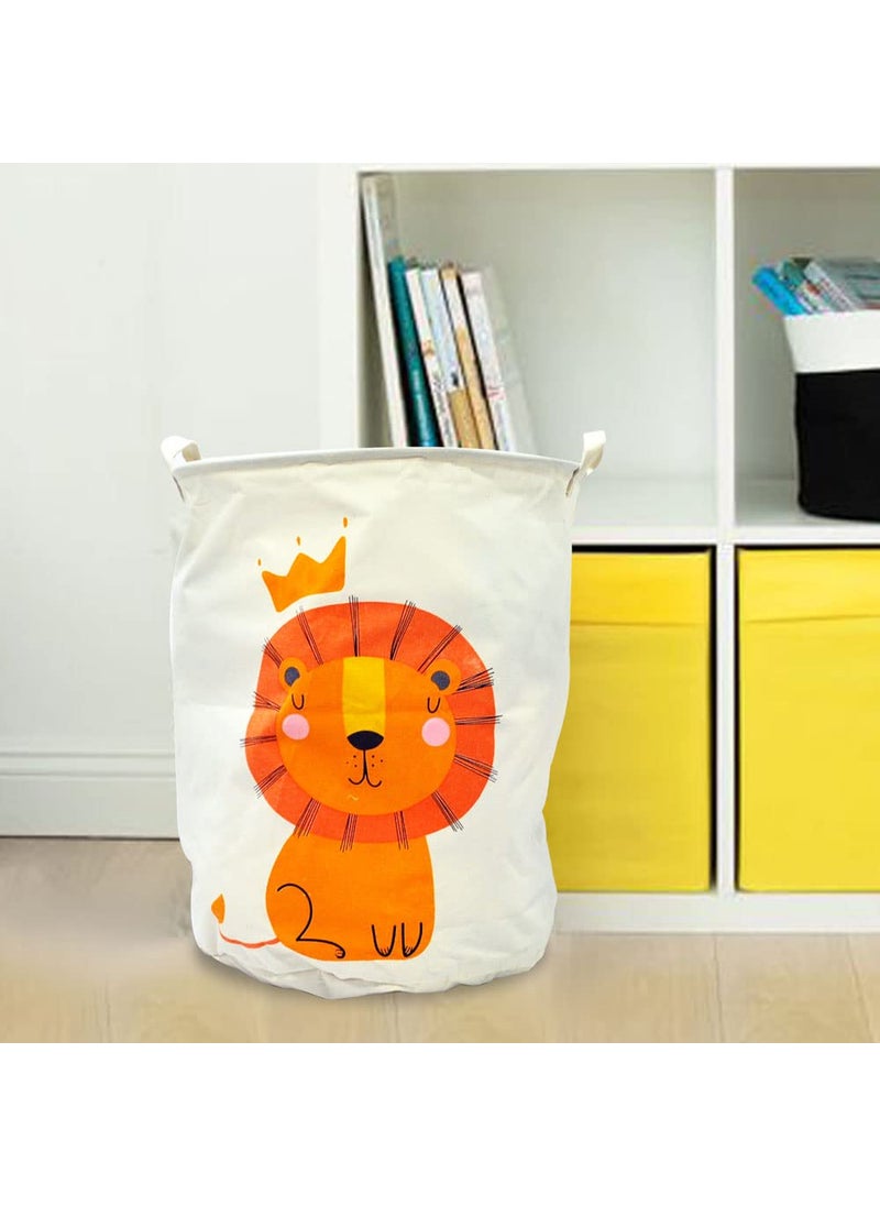 EZ Life - EZ Life Loving Lion - White, Orange Laundry Basket/Kids Toys Basket (40 x 50 cms) - 1 Pc - Image 1