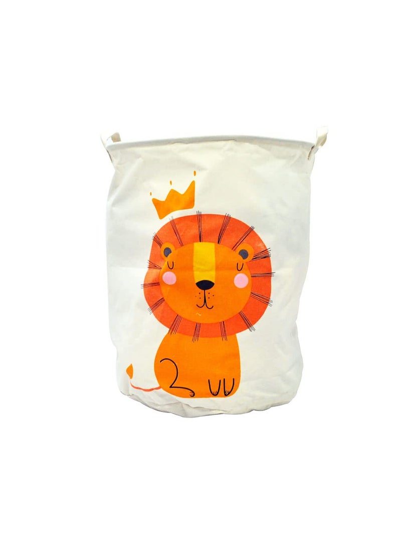 EZ Life - EZ Life Loving Lion - White, Orange Laundry Basket/Kids Toys Basket (40 x 50 cms) - 1 Pc - Image 1