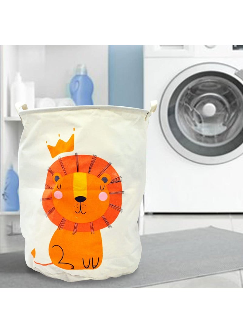 EZ Life - EZ Life Loving Lion - White, Orange Laundry Basket/Kids Toys Basket (40 x 50 cms) - 1 Pc - Image 1