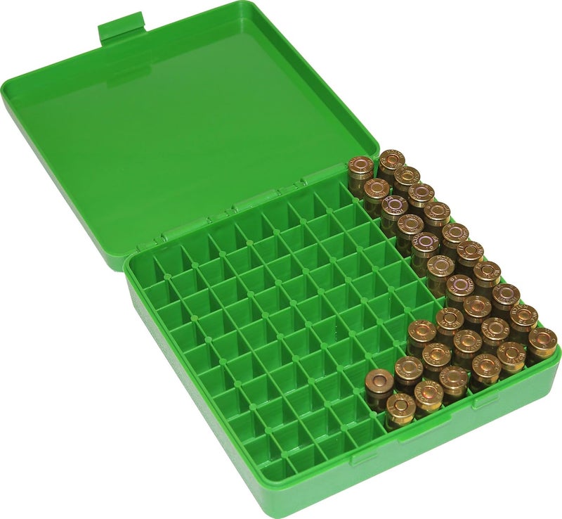 MTM 100 Round Flip-Top Ammo Box 40/45/10MM Cal (Green) - Image 4