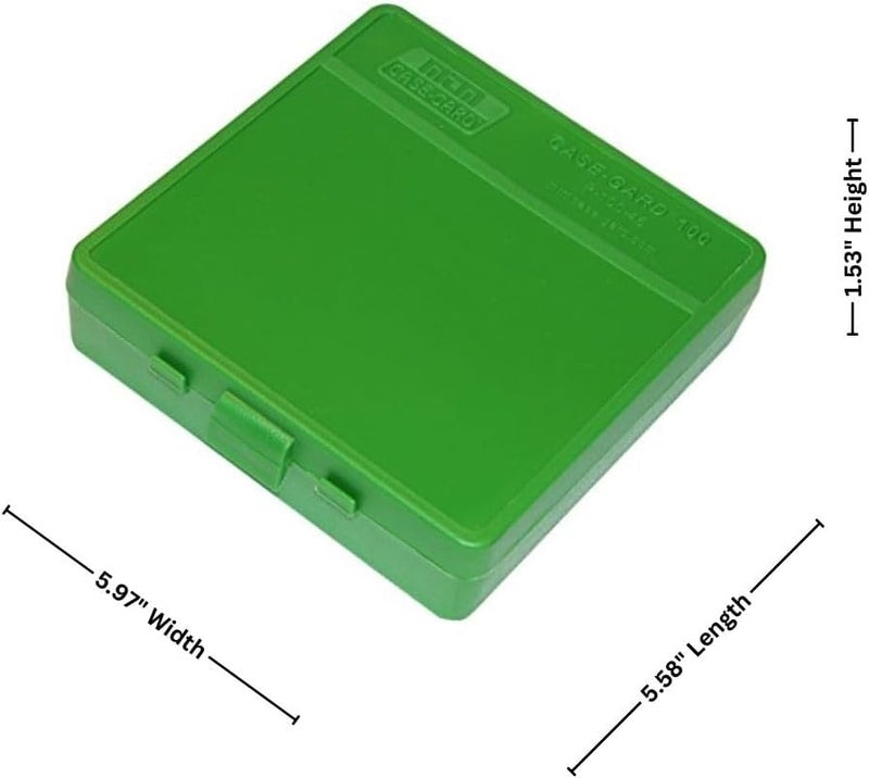 MTM 100 Round Flip-Top Ammo Box 40/45/10MM Cal (Green) - Image 5