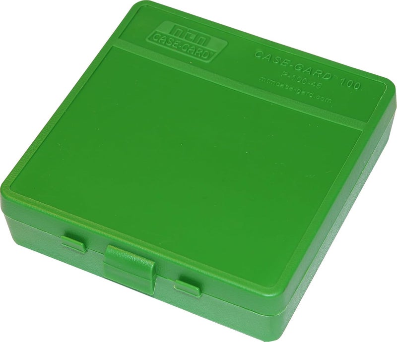 MTM 100 Round Flip-Top Ammo Box 40/45/10MM Cal (Green) - Image 1