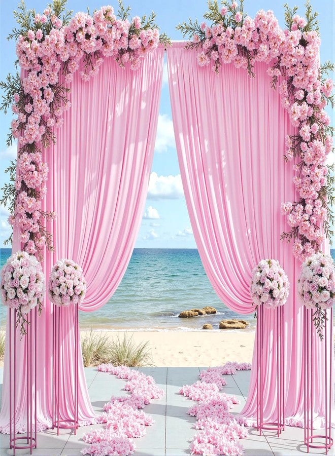 NSSONBEN 10ft x 10ft Wrinkle Free Pink Backdrop Curtains for Parties, Polyester Baby Pink Backdrop Drapes 2 Panels 5x10ft for Wedding Girl Birthday Party Photography Background - Image 5