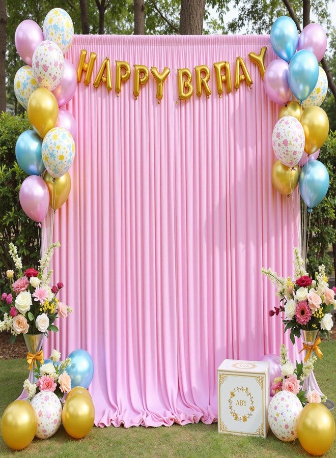 NSSONBEN 10ft x 10ft Wrinkle Free Pink Backdrop Curtains for Parties, Polyester Baby Pink Backdrop Drapes 2 Panels 5x10ft for Wedding Girl Birthday Party Photography Background - Image 3
