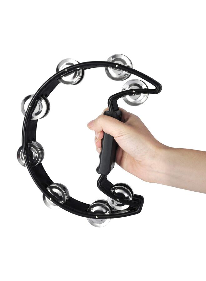 Tambourine,Metal Jingles Hand Held Percussion Half-Moon Tambourine and Egg Shakers for Kids, Adults, KTV, Party BLACK - Image 3