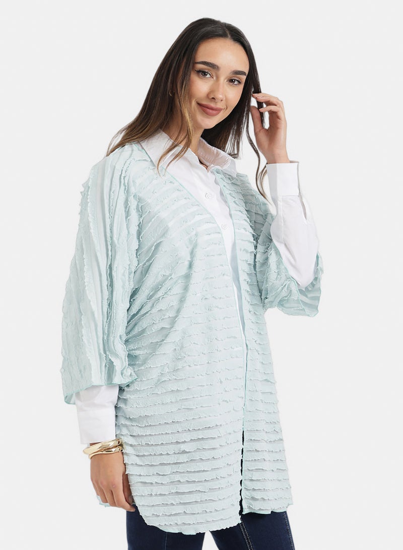 Carina Textured Ruffle Beach Kimono - Image 3