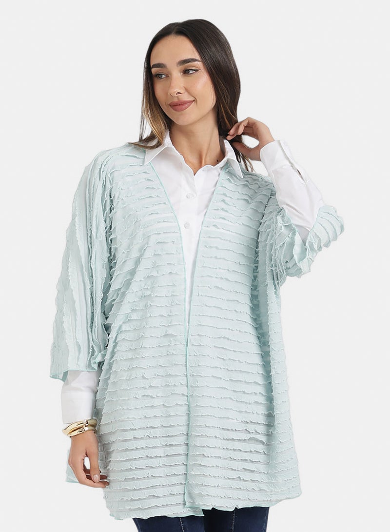 Carina Textured Ruffle Beach Kimono - Image 1