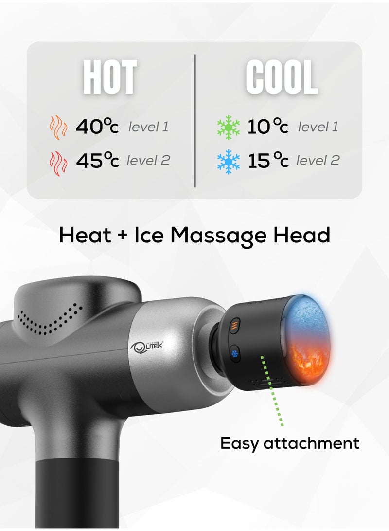 QUTEK Heat + Ice Massage Head Dual-Function Modes: Heating and Cooling Effects Adjustable Heat Settings (40-50°C) and Cooling Settings (As Low As 10°C) Rapid Heating and Cooling Skin-Friendly Material - Image 5