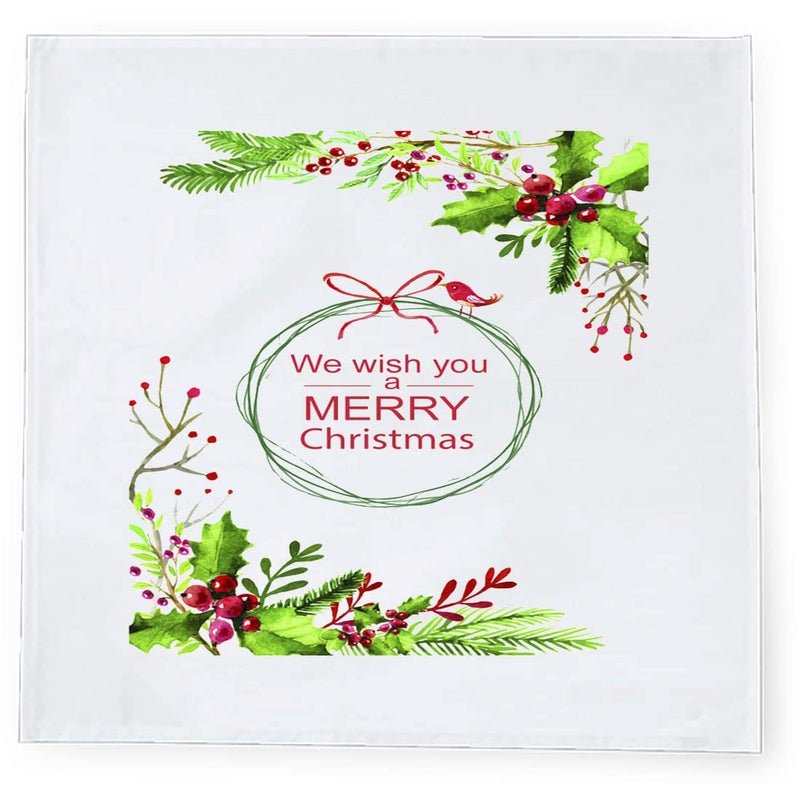 Khakee 6 Pcs Christmas Theme Silk Table Napkins 10x 10 for Xmas Decoration Christmas OrnamentsChristmas Giftxmas21774 - Image 3
