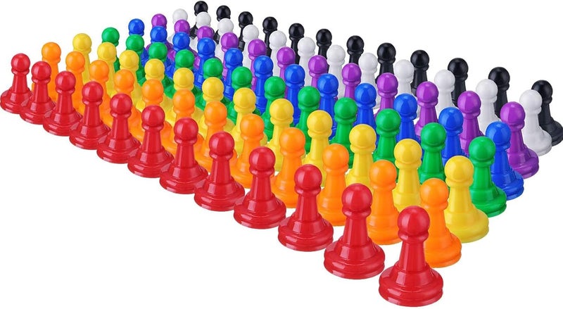 Hestya 96 Pcs Board Game Pieces Multicolor Plastic Pawn Pieces for Board Chess Components 1 Inch Pawns Tabletop Markers Arts and Crafts - Image 1
