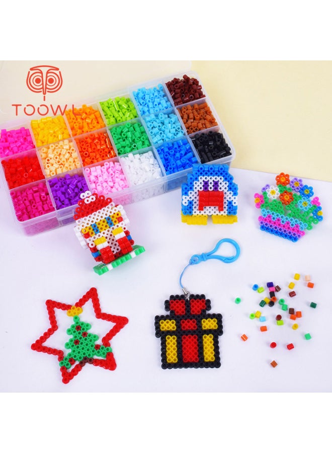 Children's Educational Toys 5mm Patchwork Doudou Suit DIY Three-dimensional Puzzle 18-color Fusion Bean Wholesale-Color:Pinduodou 18 Grid Suit - Image 3