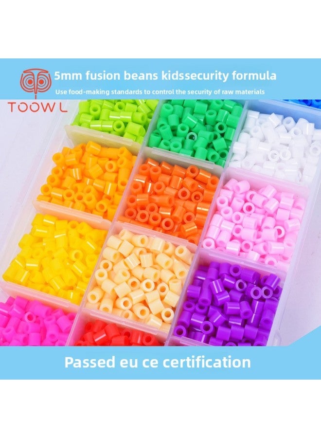 Children's Educational Toys 5mm Patchwork Doudou Suit DIY Three-dimensional Puzzle 18-color Fusion Bean Wholesale-Color:Pinduodou 18 Grid Suit - Image 4