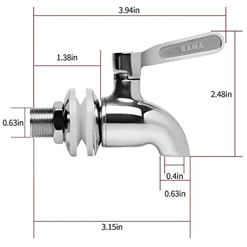 RAMA 304 Grade Stainless Steel Tap – Durable Water Filter & Purifier Tap with 1-Year Warranty | Sleek Modern Design for Home & Kitchen - Image 3
