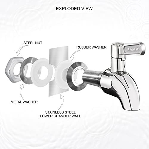 RAMA 304 Grade Stainless Steel Tap – Durable Water Filter & Purifier Tap with 1-Year Warranty | Sleek Modern Design for Home & Kitchen - Image 2