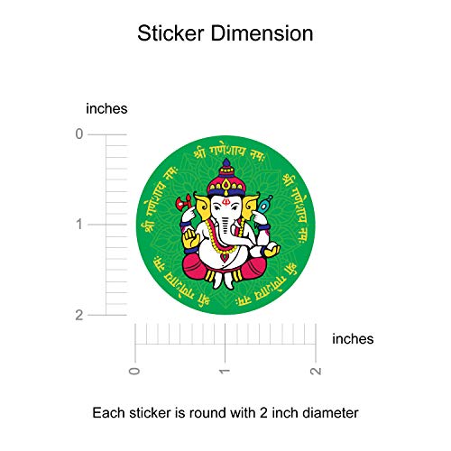 weRevel Shree Ganesha Decorative Party Stickers, 40 Count, 2 Inches, Round, 4 Traditional Colors - Image 4