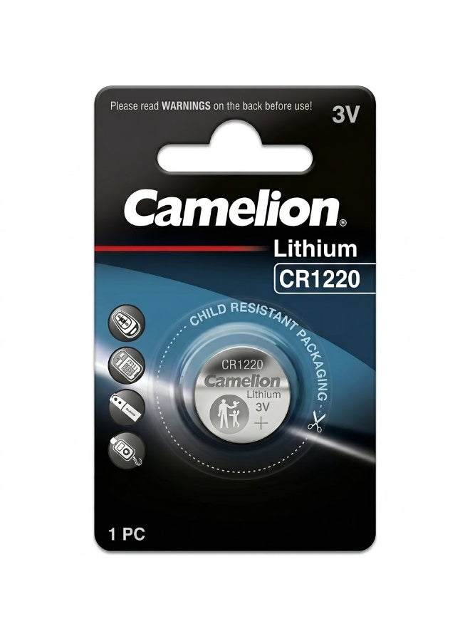 CAMELION LITHIUM CR1220 BATTERY - 3V (1 PC - SINGLE CELL)