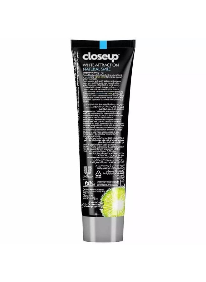 Closeup - Close Up White Attraction Natural Smile Toothpaste With Lemon essence and Sea Salt - 75ml - Image 1