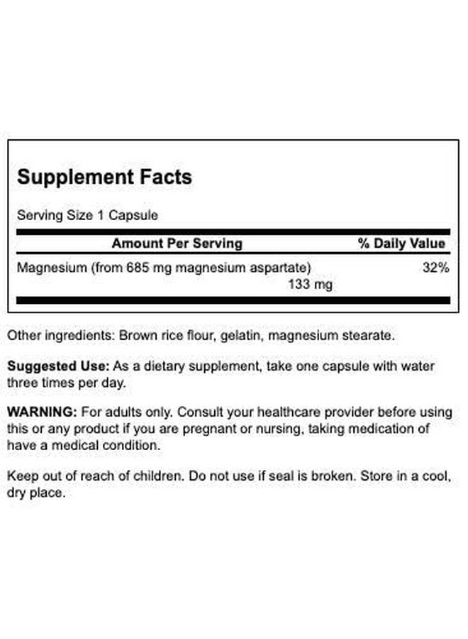 Swanson Premium Brand Swanson Magnesium Aspartate 685 mg 90 Caps (2 Pack) - Image 2