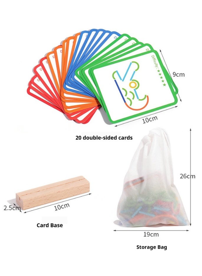 Children's early education wooden intellectual logic thinking training creative stick circular puzzle toy - Image 5