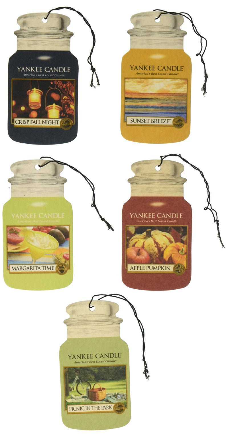 Yankee Candle Classic Paper Car Jar Hanging Air Freshener Assorted Variety- 5 pack - Image 5