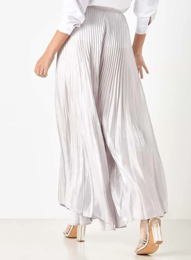 Iconic Iconic Pleated Palazzo Pants with Flexi Waist