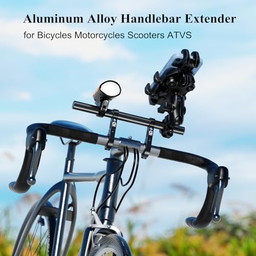 BRCOVAN Aluminum Alloy Handlebar Extender Extensions with 11.81'' Long Cross Bar with Double Clamp Mounting Base Fit 0.875'' / 1'' / 1.125'' / 1.26'' Handlebars for Bike Bicycle Motorcycle Scooter ATV - Image 2