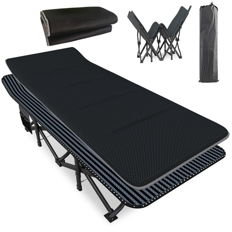 ATORPOK Oversized Camping Cot for Adults with Cushion Comfortable, Extra Wide 31.5'' Folding Bed for Sleeping, Lightweight Folding Bed with Carry Bag Supports 500 lbs - Image 1