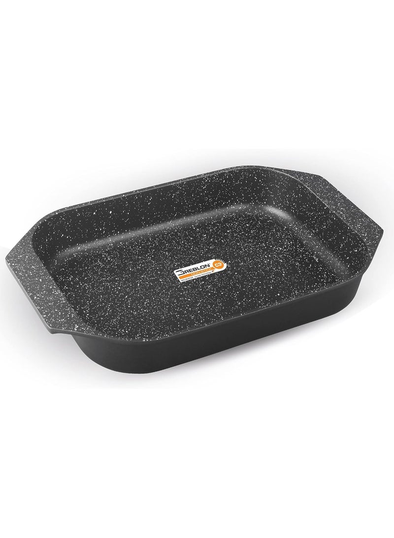 MULLER KITCHEN Rectangle Oven Tray 35cm 4.4L , Die-Cast Aluminum, German Non-Stick Marble Coating Technology, PFOA-Free, Suitable for Multiple Stoves - Image 1