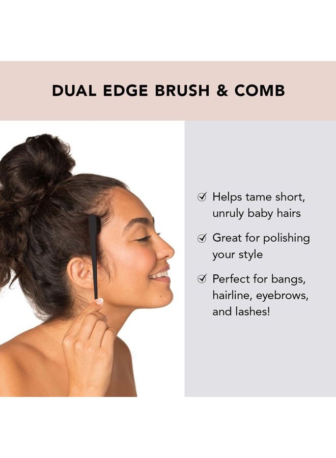 Kitsch Double-Sided Edge Fixer and Hair Styling Brush Set - Soft Nylon Bristles, Dual Edges for Grooming and Taming Flyaways, Combo Pack 2 Pieces (Black) - Image 3