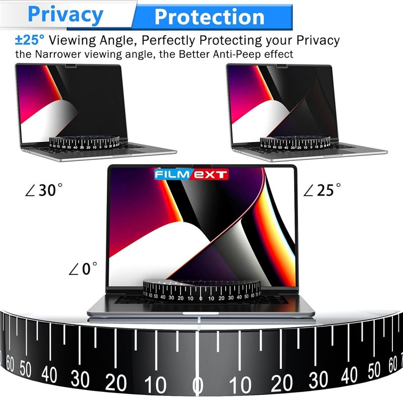 FILMEXT Magnetic Privacy Screen for Macbook Pro 13 Inch (2016-2022, M1,M2) and Macbook Air 13 In(2018-2021, M1), Removable Anti-Glare Privacy Filter, Laptop Privacy Screen Protector for Mac 13in - Image 2