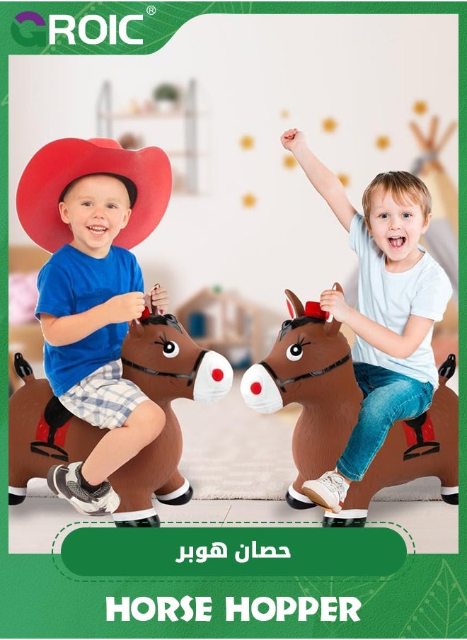 GROIC Bouncy Horse Hopper with Music,Ride on Rubber Horse for Active,Inflatable Horse Toy,Inflatable Jumping Hopping Horse,Bouncing Farm Animals  - Image 5