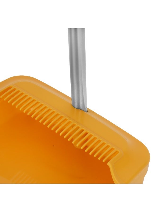 Royalford Long Handle Dustpan with Brush RF12787 Large and Wide Brush Head Durable Stiff Bristles with Long Handle and Comfortable Grip Multi-Purpose Cleaning Tool - Image 2