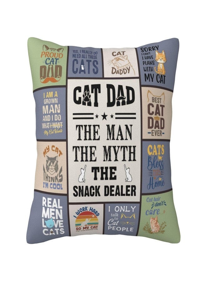 Skizbcw Christmas Cat Dad Gifts, Gifts for Cat Lovers, Cat Themed Gift, Cats Gift for Cats Lovers, Cat Dad Lovers Gifts for Men Throw Pillow Covers 18 x 18 Inch - Image 1