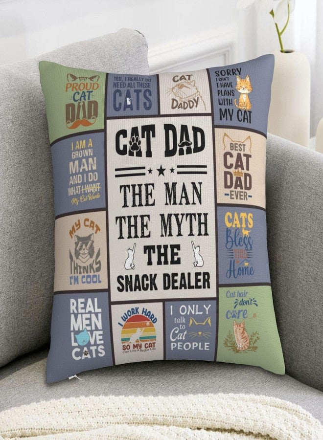 Skizbcw Christmas Cat Dad Gifts, Gifts for Cat Lovers, Cat Themed Gift, Cats Gift for Cats Lovers, Cat Dad Lovers Gifts for Men Throw Pillow Covers 18 x 18 Inch - Image 5