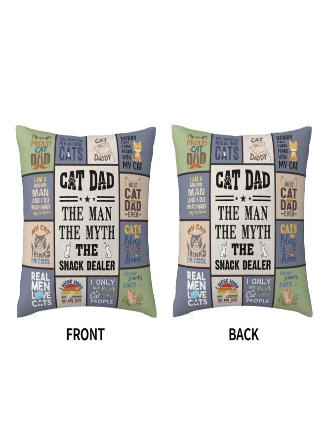 Skizbcw Christmas Cat Dad Gifts, Gifts for Cat Lovers, Cat Themed Gift, Cats Gift for Cats Lovers, Cat Dad Lovers Gifts for Men Throw Pillow Covers 18 x 18 Inch - Image 4