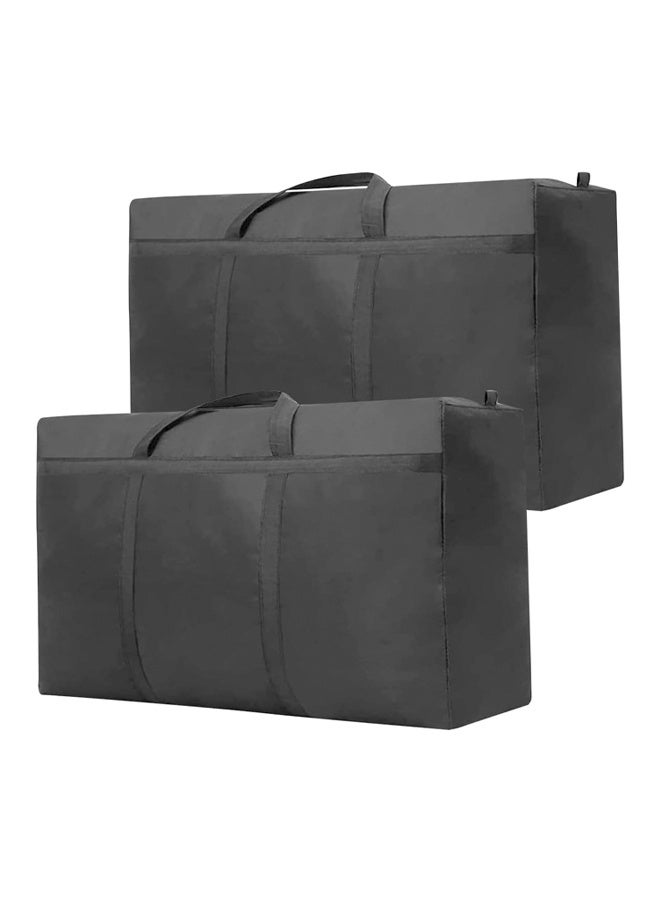DUNISO 2Pcs Oxford Storage Bags，Extra Large Moving Bags with Strong Zippers & Carrying Handles，Space Saving, Portable and Foldable, for Moving, Traveling, Business，110*60*35cm，Black - Image 1