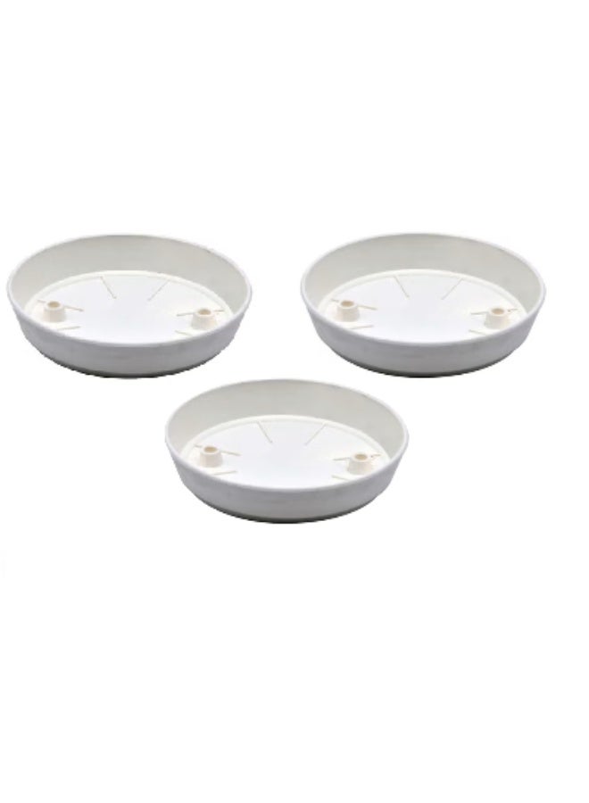 LTR Pack of 3 LTR Basic Trays – 10 cm Potted Plant Trays for Flower Pots, Seedlings, and Garden Use - Image 2