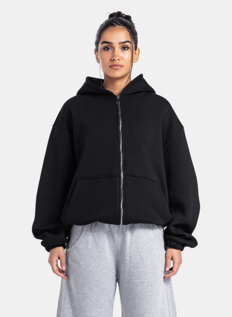 CTRL Initials Boxy Zip-Up Sweater - Image 1