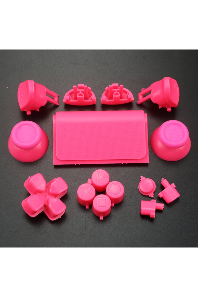 إيروريكس عصا تحكم YuXi JDM JDS 040 050 055 وردية اللون لجهاز PS4 Pro Slim، تتضمن أزرار الاتجاهات R1 و L1 و R2 و L2.