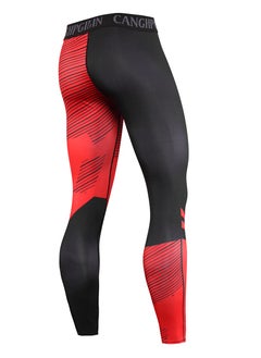 CANGHPGIN Men Quick Dry Breathable Sports Pant Black/Red  - Image 2
