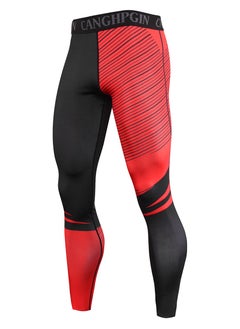 CANGHPGIN Men Quick Dry Breathable Sports Pant Black/Red  - Image 1