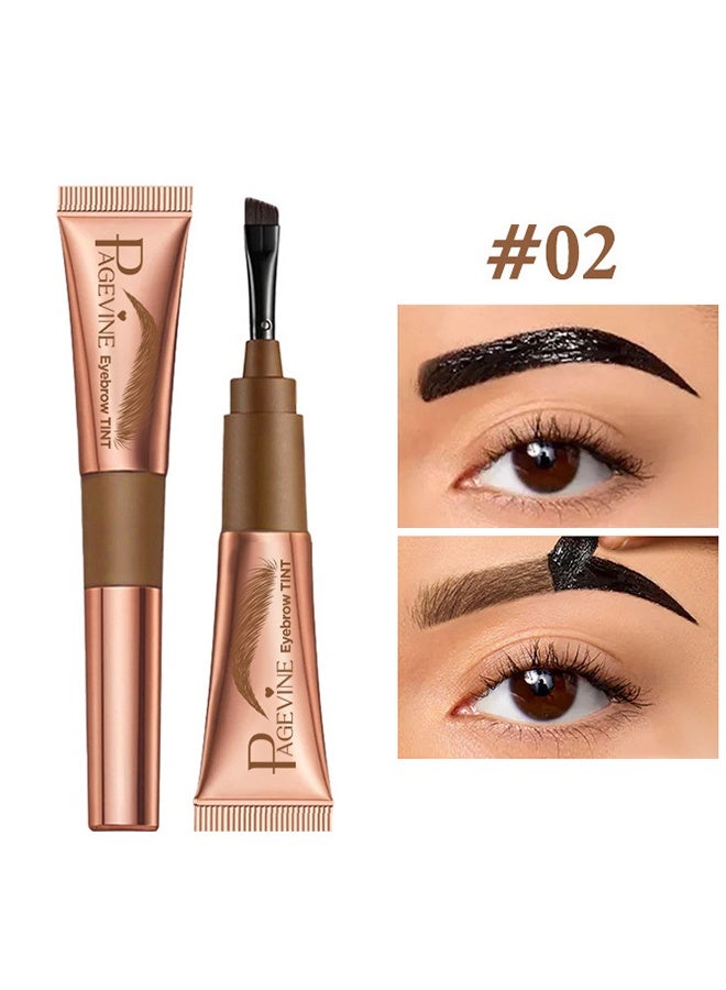 PAGE VINE Peel-Off Brow Gel, Tattoo Brow, Tattoo Peel Off Eyebrow Gel Tint, Semi Permanent Tattoo Brow Peel Off Tint Gel, Easy Peel Off Tin, Last Up to 5 Days, Waterproof and Sweat Resistant (#02) - Image 1