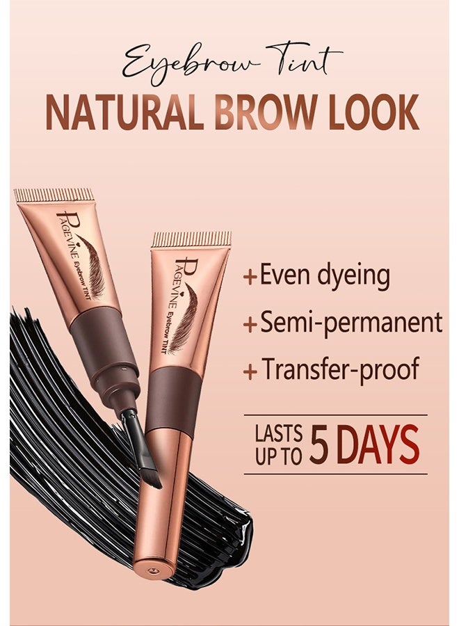 PAGE VINE Peel-Off Brow Gel, Tattoo Brow, Tattoo Peel Off Eyebrow Gel Tint, Semi Permanent Tattoo Brow Peel Off Tint Gel, Easy Peel Off Tin, Last Up to 5 Days, Waterproof and Sweat Resistant (#02) - Image 3